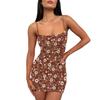 European & American Fashion Sexy Women's Black Print Sling Dress - MH142