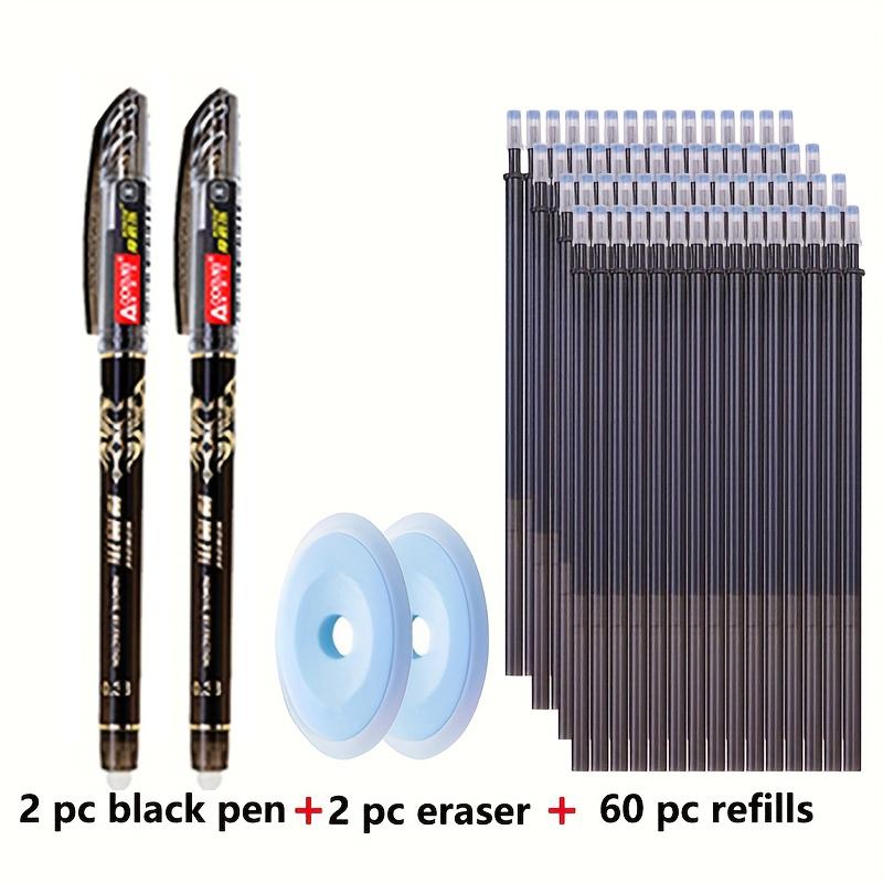 64pcs/Set Erasable Gel Pens 0.5Mm Gel Refills Blue Black Erasable Office Writing Stationery School Supplies