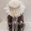 [. 10,000 People's Collection] Cute Soft Girl Hat Lolita Lace Bow Sun Hat Travel Prevention