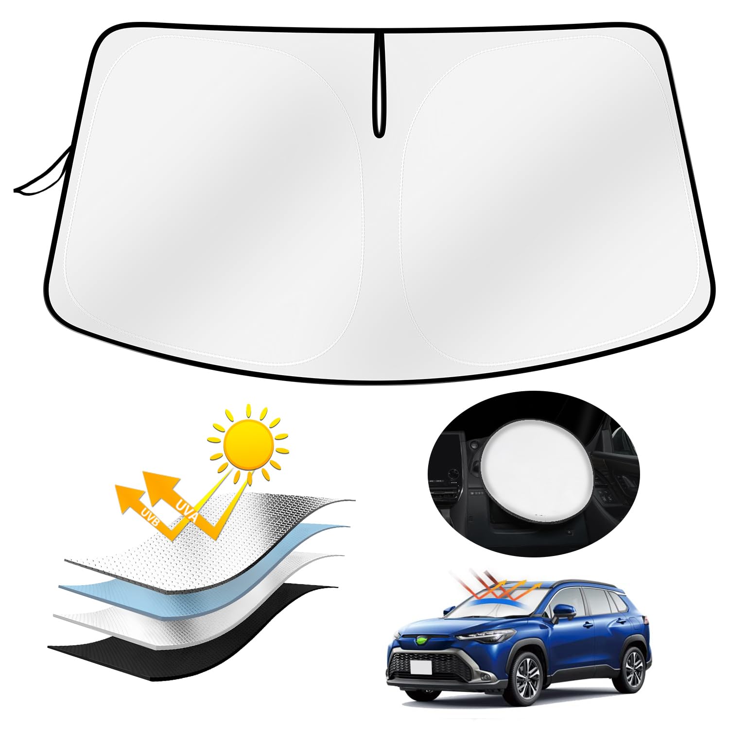 

AUTO SPEC Солнцезащитный козырек Toyota Corolla Cross 10 Series Солнцезащитный козырек для автомобиля Corolla Cross Блокирующий передний козырек ZSG10 ZVG11 ZVG15 Сентябрь Специально разработан для