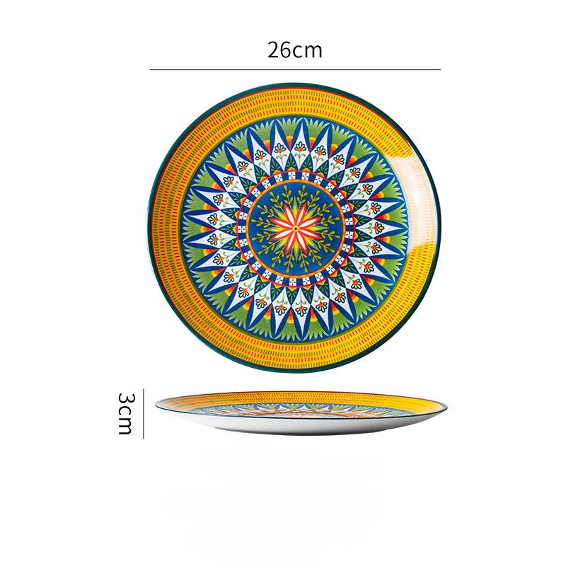 

26 см Керамическая тарелка Большая тарелка Высококлассное ощущение Бытовая фарфоровая тарелка Западная тарелка Тарелка для стейка Мелкая тарелка Плоская тарелка 12