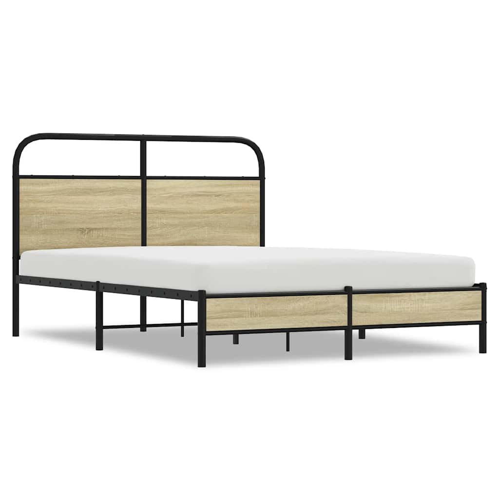Bed Frame without Mattress 120 x 200 cm Sonoma Oak Wood Based Material