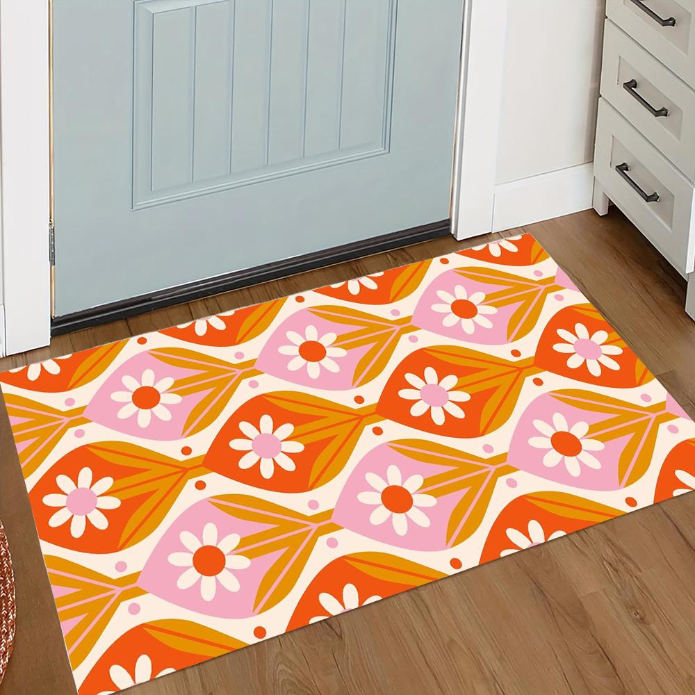 Retro Kleurrijk Bloemig Deurmat Antislip Waterabsorberend Entree Vloermat Vintage Bloemen Voordeur Kleed Moderne Huisdecoratie 40x60cm