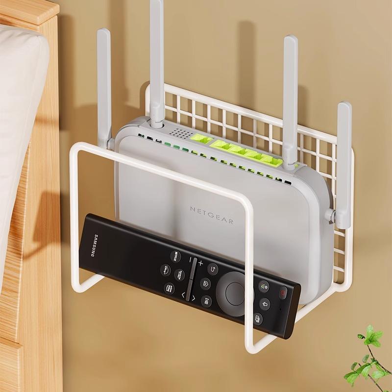 Wall Mount Router Stand Rack With Cable Management Design For Storage Box Bracket And Top Box, No Drilling Required, Wifi Rack