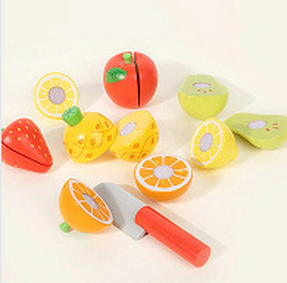 Children's Wooden Kitchen Playset: Pretend Cooking Utensils & Food Cutting Toys