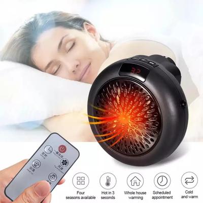 900W Mini Plug-in Aquecedor Elétrico de Ambiente Ajustável Termostato Aquecedor Pessoal com Display LED para Escritório Dormitório