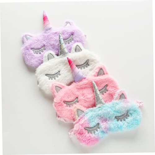Lurrose Unicorn Blindfold Sleeping Eye Mask, Blindfold Eyeshade Travel Eye Cover, Unicorn Glitter Horn Plush Sleep Eye Mask, Plush Eye Mask, Unicorn S