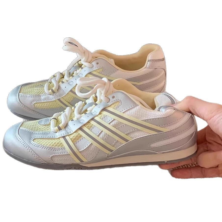 Leather version inner height increase 5cm mesh Forrest Gump shoes women's 2025 summer new breathable, lightweight and versatile sports and leisure 
