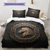 EmbossedAllianceTotem Pattern Bedding Quilt Set Quilt Cover Pillowcase Home Decoration Birthday Gift (1 * duvet cover + 2 * pillowcase, without core)