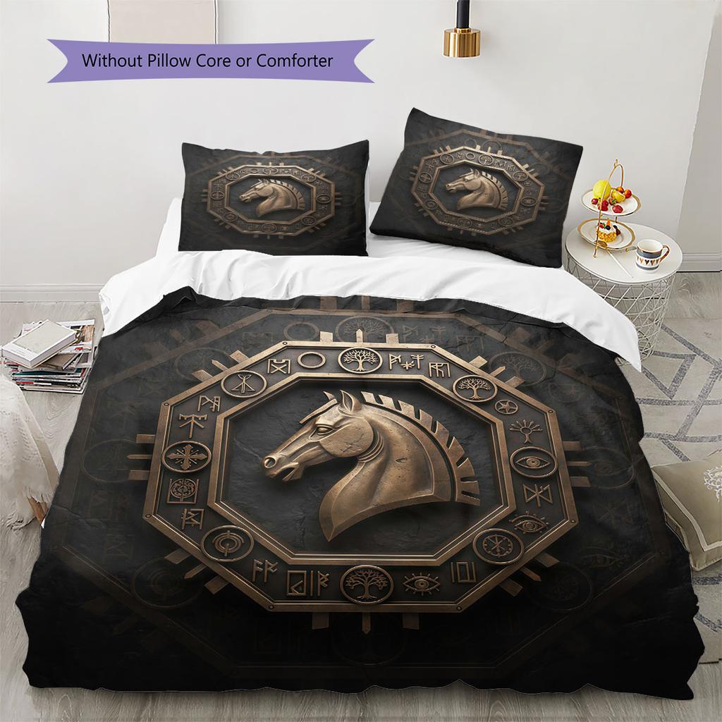 EmbossedAllianceTotem Pattern Bedding Quilt Set Quilt Cover Pillowcase Home Decoration Birthday Gift (1 * duvet cover + 2 * pillowcase, without core)