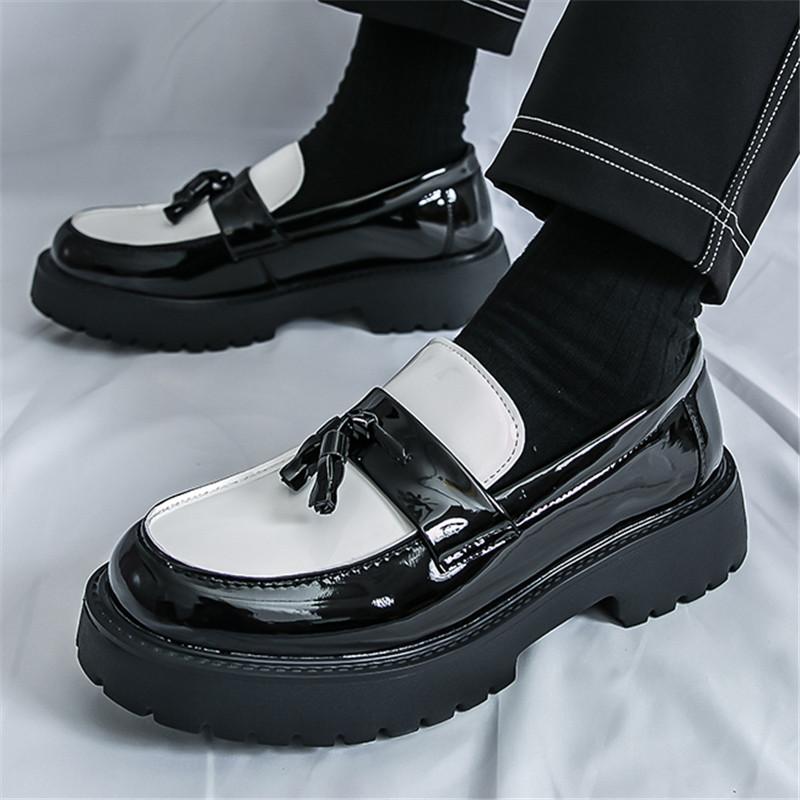 Móda Nový Designér Pánské Lehké Černé Bílé Mix Střapce Mokasíny Zvyšující Výšku Ležérní Boty Chůze Tenisky Zapatos Hombre