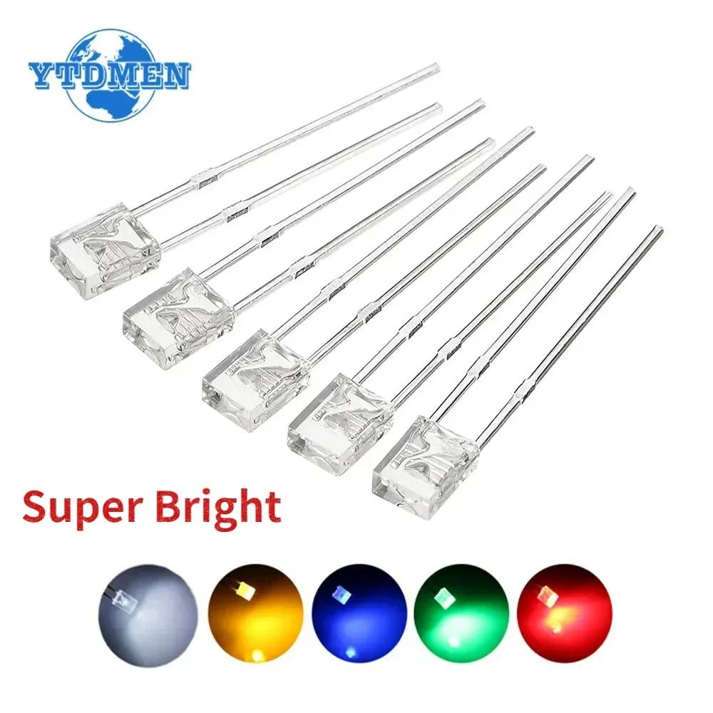 100/200PCS 2*3*4 LED Diode Kit Square LED Emitting Diodes Lamp White Red Green Blue Yellow Clear Diffused DIY Indicator 2x3x4mm
