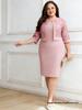 European Plus Size Women's Embroidered Two-Piece Bridesmaid Wedding Dress