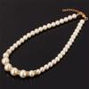 1 Set Faux Pearl Jewelry Women Beaded Necklace Bracelet And Earrings Elegant White