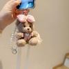 Colgante Versátil de Osito: Bonita Cadena de Peluche para Móvil con Adornos de Perlas y Lazo