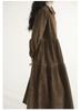 Japanese Style Corduroy Doll Collar Autumn A-Line Long-Sleeve Dress