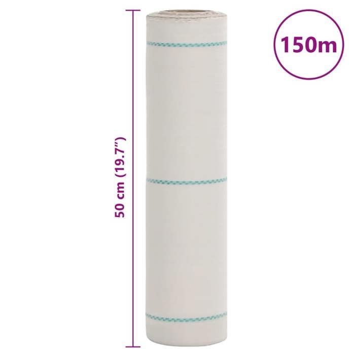 VidaXL White Weed Control Membrane 0.5x150 M PP, Weed Control Fabric, Weed Control Membrane 4005903
