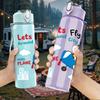 1PC Fly Paper Airplane Kid Pattern 750ml Color Plastic Sports Water Bottle Leakproof Flip Straw Lid Suitable for Sports Office Home Use
