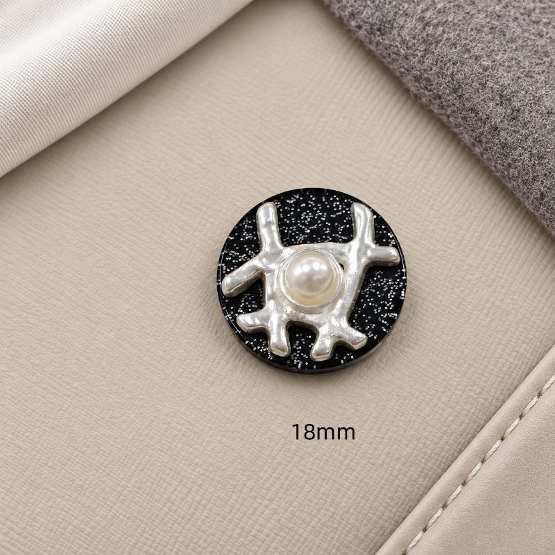 Decorative Sewing Buttons Faux Pearl Inlay Glitter Metal For Coat Jumper Cardigan Dress Round Buttons Diy Project