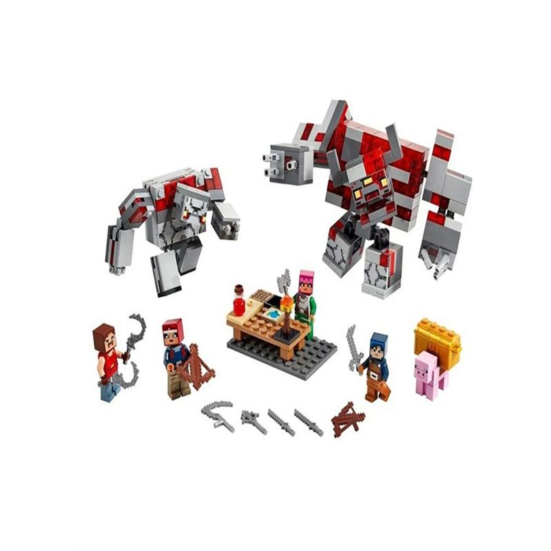 Minecraft Redstone Battle 21163 Set de Bloques de Construcción Compatible con Lego Juguete Educativo Modelo de Escena de Batalla