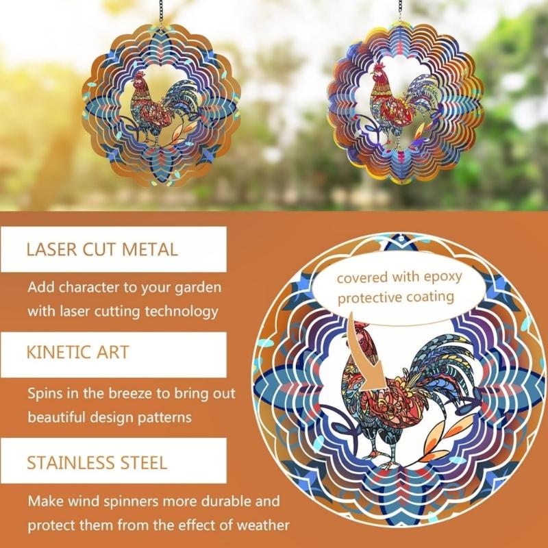 Weatherproof Iron Wind Chime Spinner Art Suitable For Holiday Outdoor Indoor Hanging Decoration Women Mother Day Present