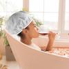 3 Pcs Shower Cap, Disposable Shower Caps, Plastic Hair Caps, Shower Caps for Women Reusable Impermeable for Women Men (White)
