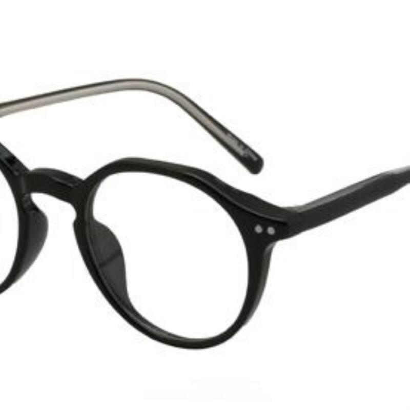 Unisex basic round horn-rimmed glasses frame G1394_Crystal Brown