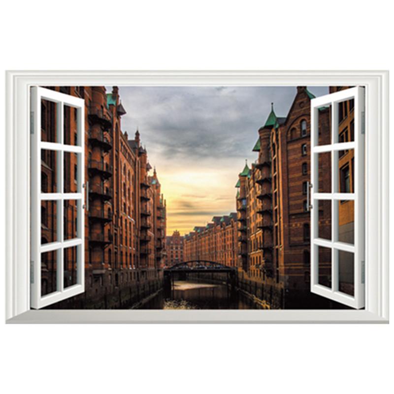 Multiple Styles City Landscape Mural For Home Decoration Aesthetic Rooms Window Art Tower Of London View Vinyl Wall Stickers