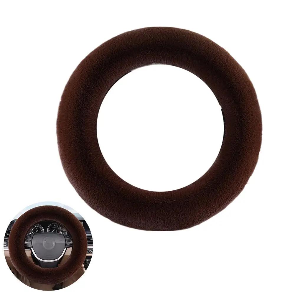 

Car Winter Plush Steering Wheel Cover Anti-Slip Warm Cover For 38cm Fits Most Cars SUVs For Cold Weather E7G5