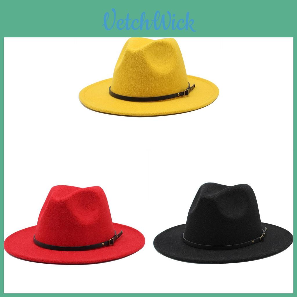 Vintage British Style Wool Felt Fedora Hat For Women With Wide Brim And Breathable Design
