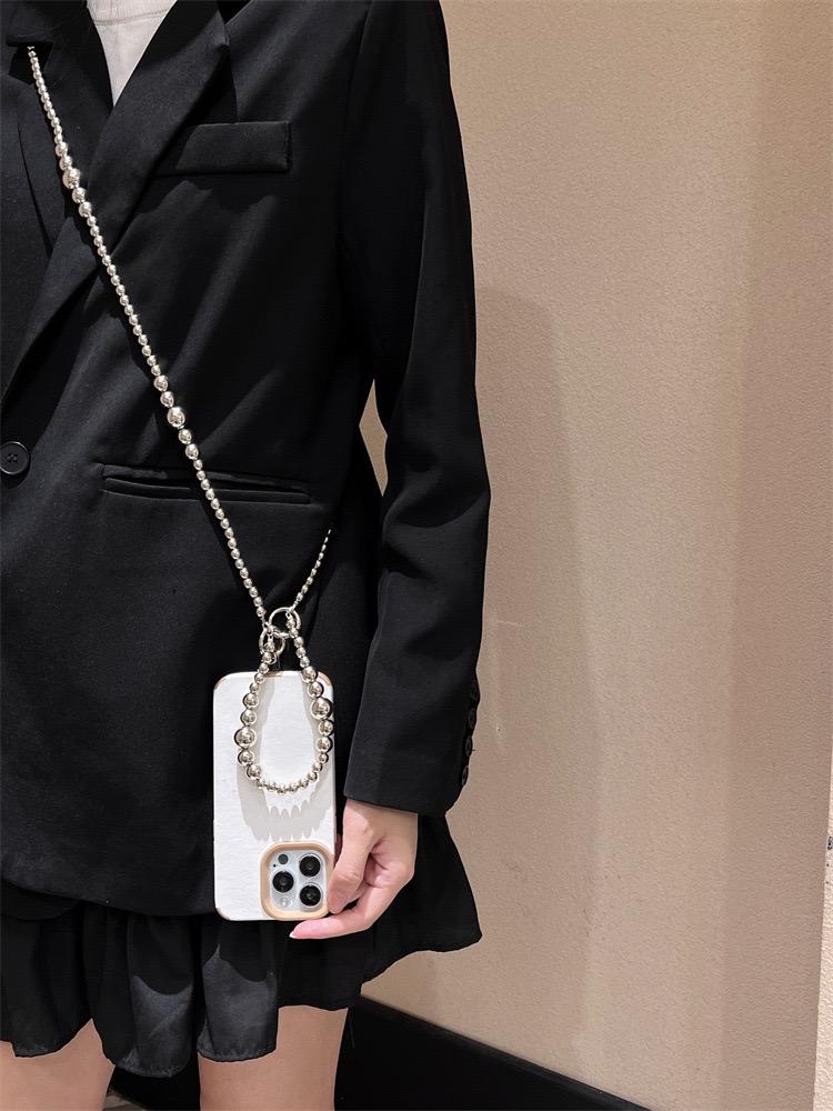

New style Electroplating Bead Lanyard Phone Corssbody Straps Lanyard Bead Pendant Anti-lost Phone Universal Lanyard Plastic