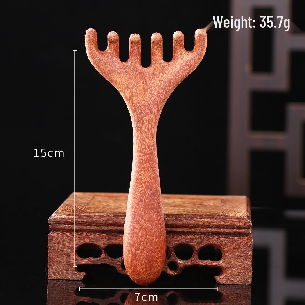 Resin Multifunctional Four-in-One Gua Sha and Massage Comb - Sandalwood Facial and Head Therapy Tool