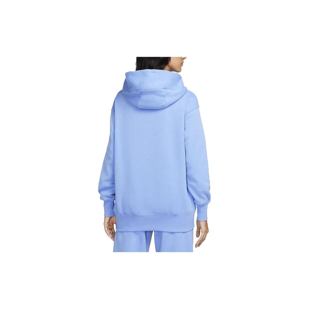 Nike Phoenix Fleece Solid Color Hooded Casual Fleece Lined Long Sleeved Sweatshirt Women's Polar Blue DQ5861-450