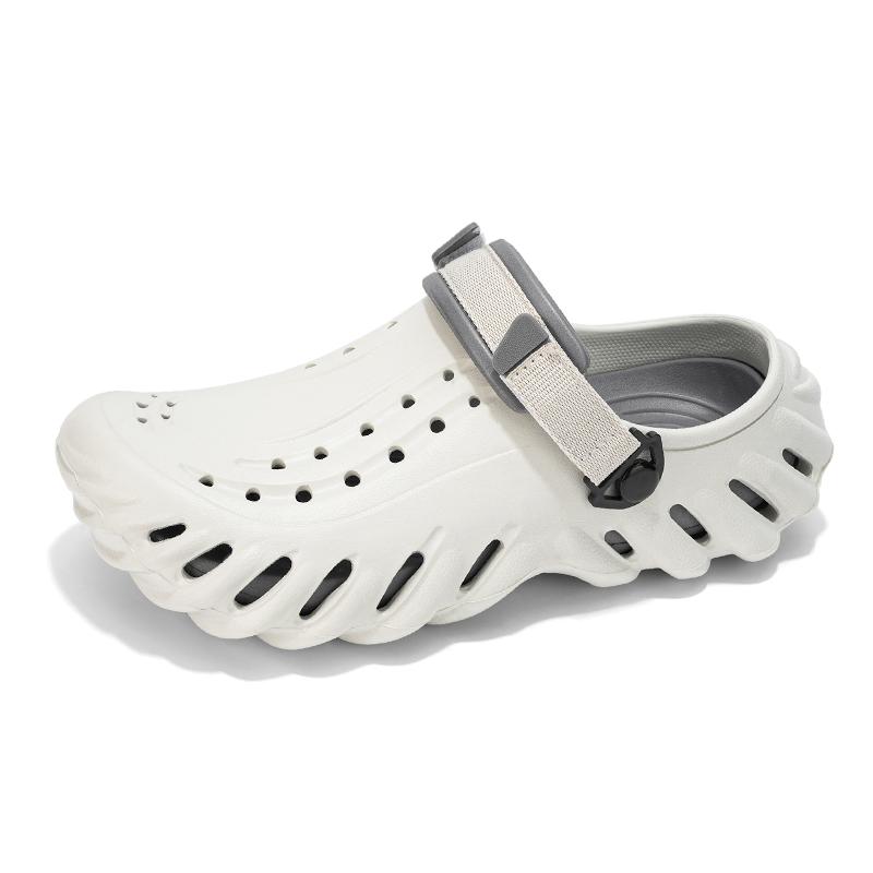 Scarpe da Ciabatta Estive da Uomo con Fondo Spesso, Traspiranti, Punta Morbida, Scarpe da Casa Antiscivolo Resistenti all'Usura, Tacco Piatto in Eva, Soletta Ammortizzata