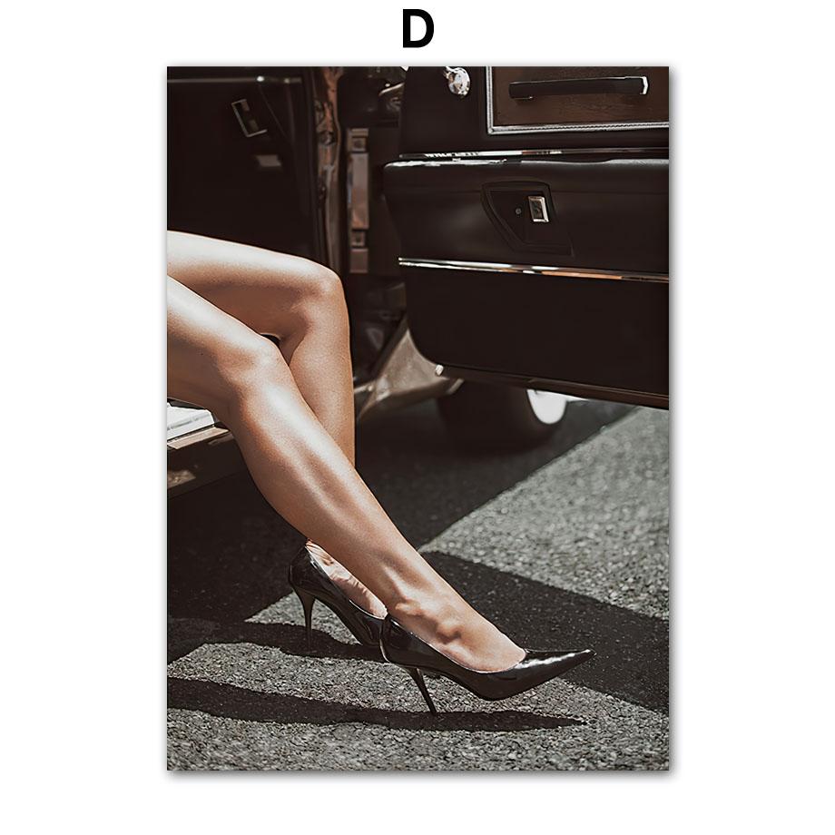 Paris Towel Vintage Car Camera Fashion Girl Wall Art Canvas Painting Living Room Decor Posters Prints Black White Wall Pictures