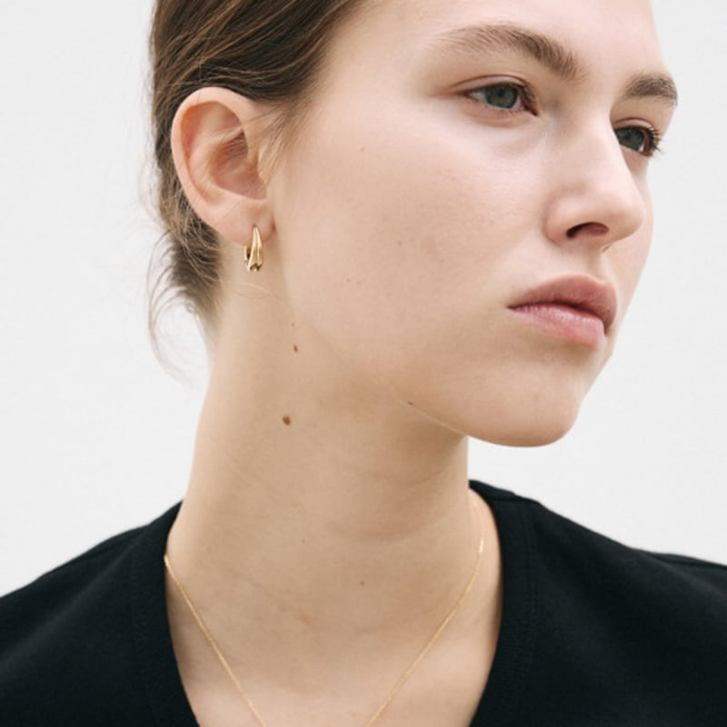 Poery Essential Double Hoops_Gold