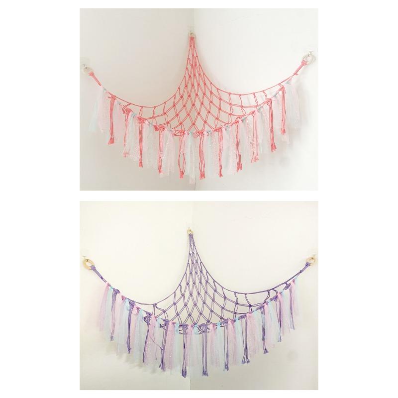 1PC Streamer Triangular Toy Mesh Pocket, Toy Storage Hammock, Bedroom Corner Toy Doll Storage Net