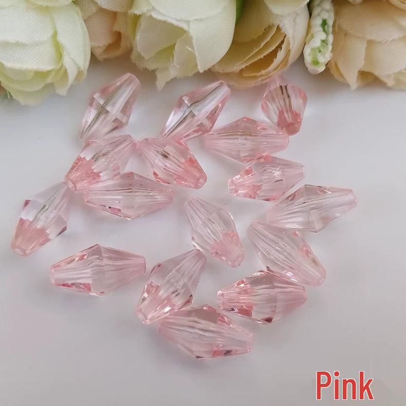 DIY Acryl Transparent Doppelspitzige Reiskörner für Schmuck und Gardinendekoration (7x19mm)