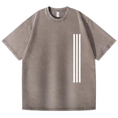 Damski T-shirt z krótkim rękawem dla par Luźny Krótki Rękaw Retro Prany Vintage T-shirt Wykonany z Czystej Bawełny Krótki Rękaw