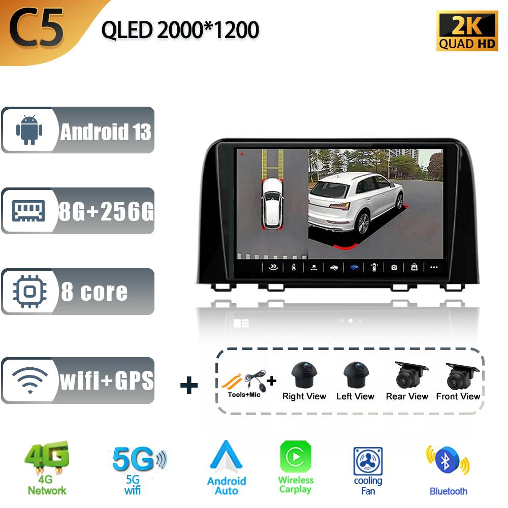 Android 13 Auto WIFI+4G For Honda CR-V 2017-2022 Car Radio Multimedia GPS Navigation Stereo 9 Inch Touch screen