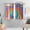 2pcs Window Treatment Curtains Rainbow Clouds And Stars Polyester Perfect for Holiday Decor