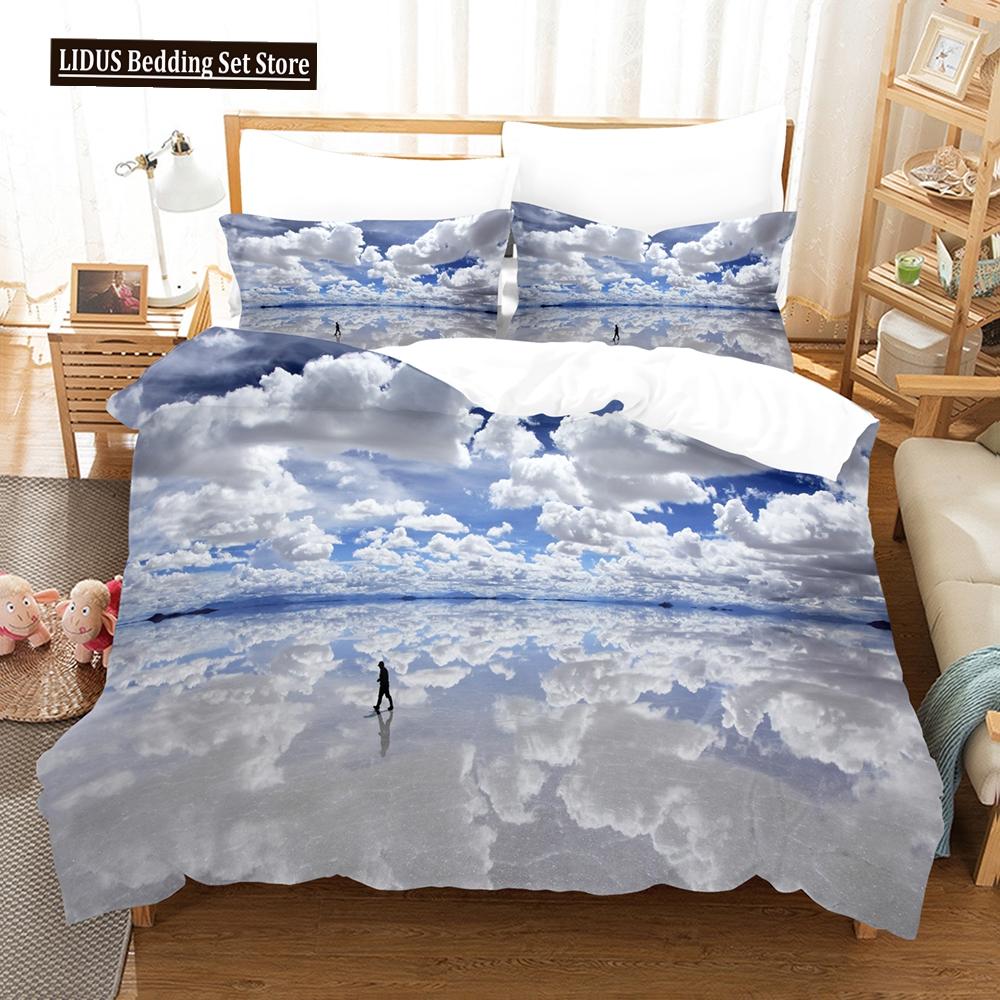 

Cherry Blossoms Tree Duvet Cover Set Pink Flower Landscape Comforter Cover With Pillowcase King Size Bedding Set For Girls Kids EU single(135x200cm)