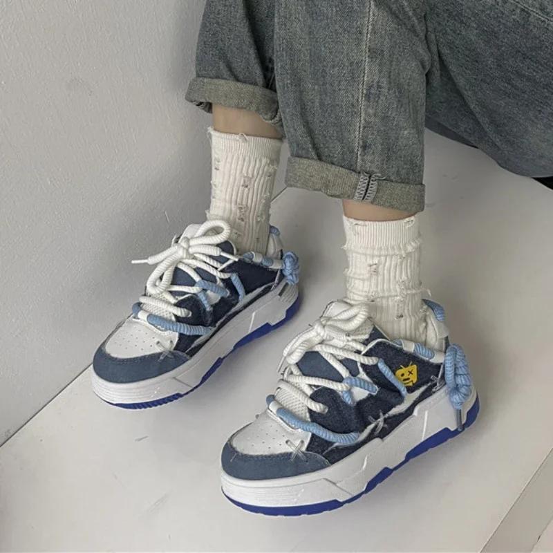 Nový design Dámské Pánské Chlebové Boty Široká Podrážka Párové Unisex Robustní Tenisky Hip Hop Platformové Tenisky Dámská Sportovní Obuv