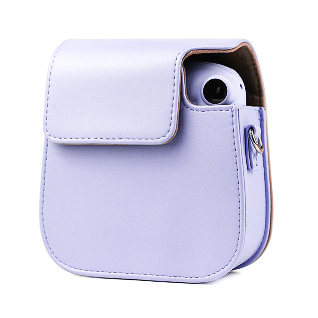 PU Leather Case Bag with Shoulder Strap for Fujifilm Instax Mini 11 CameraPurple