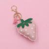 Strawberry Leather Keychain: Cotton-Filled Car Keychain, Bag Pendant, Phone Case & Earphone Accessory