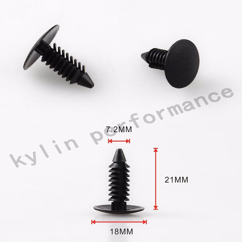 Auto Fastener fit 8mm Hole Nylon Car Clips Fender Bumper Shield Retainer Plastic Rivet