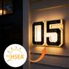 Modern Acrylic LED House Number Sign Illuminated Address Plaque Weatherproof Outdoor Decorative Number 3 for Home Office Hotel Apartment Door Wall