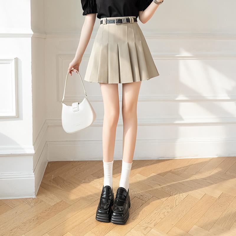 Anti-light pleated skirt short skirt women's summer college style small high waist skirt