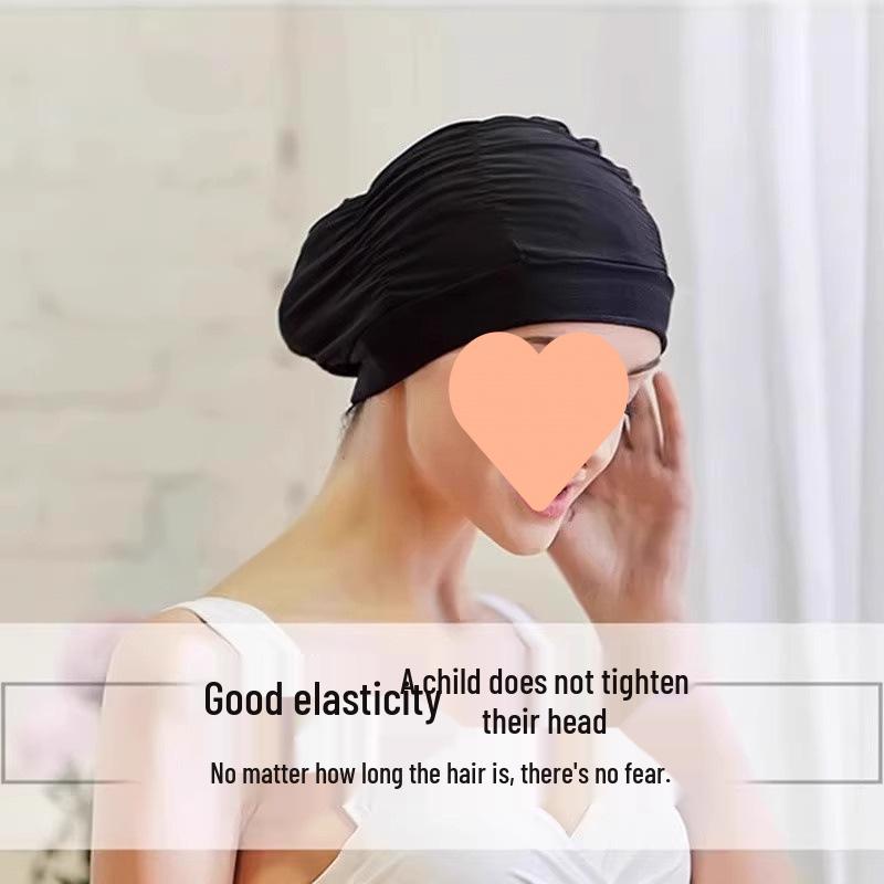 Stylish & Comfortable Women's Pleated Swim Cap for Long Hair & Larger Head Sizes – Ideal for Pool or Hot Spring Use