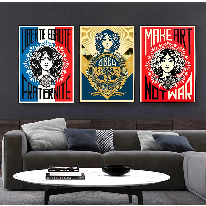 1 kus slavných uměleckých děl Obey Peace Nástěnné umění Obrázky do obývacího pokoje HD Tisk Plátno Olejomalby Domácí dekorace Ložnice Plakáty Bez rámu